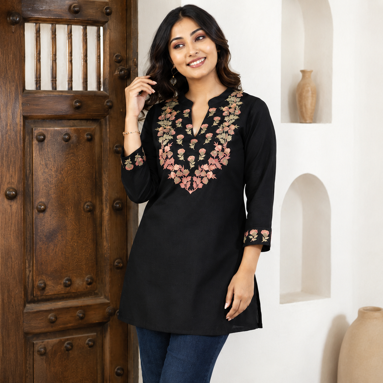 Black Petal Luxe Tunic