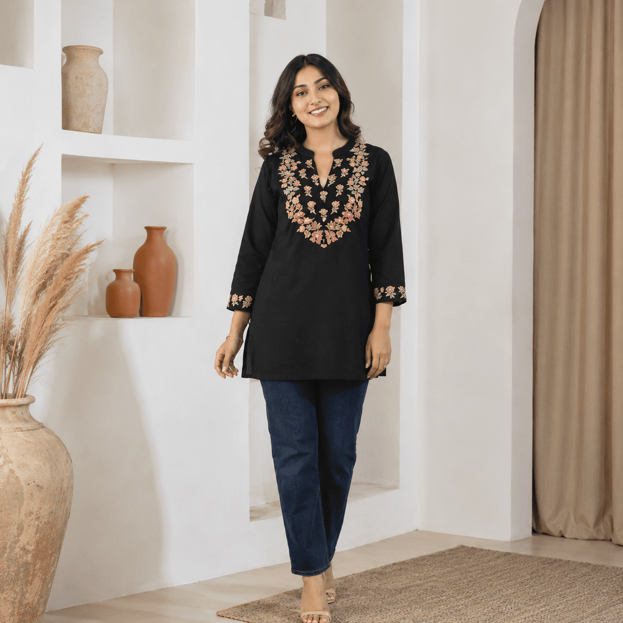 Black Petal Luxe Tunic