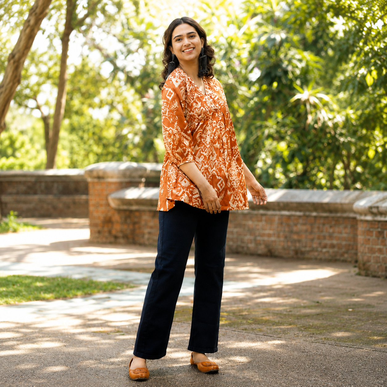 Amber Bloom Flare Top