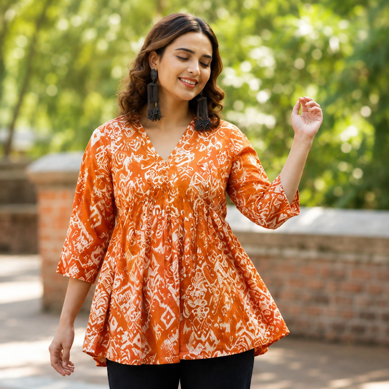 Amber Bloom Flare Top