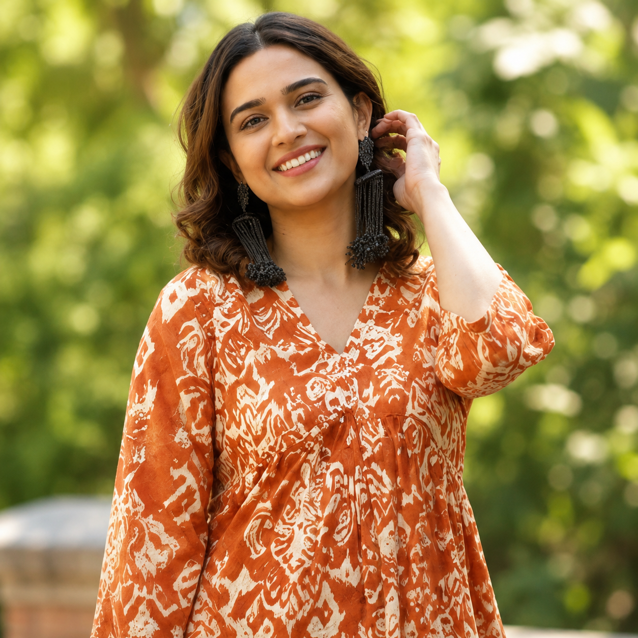Amber Bloom Flare Top