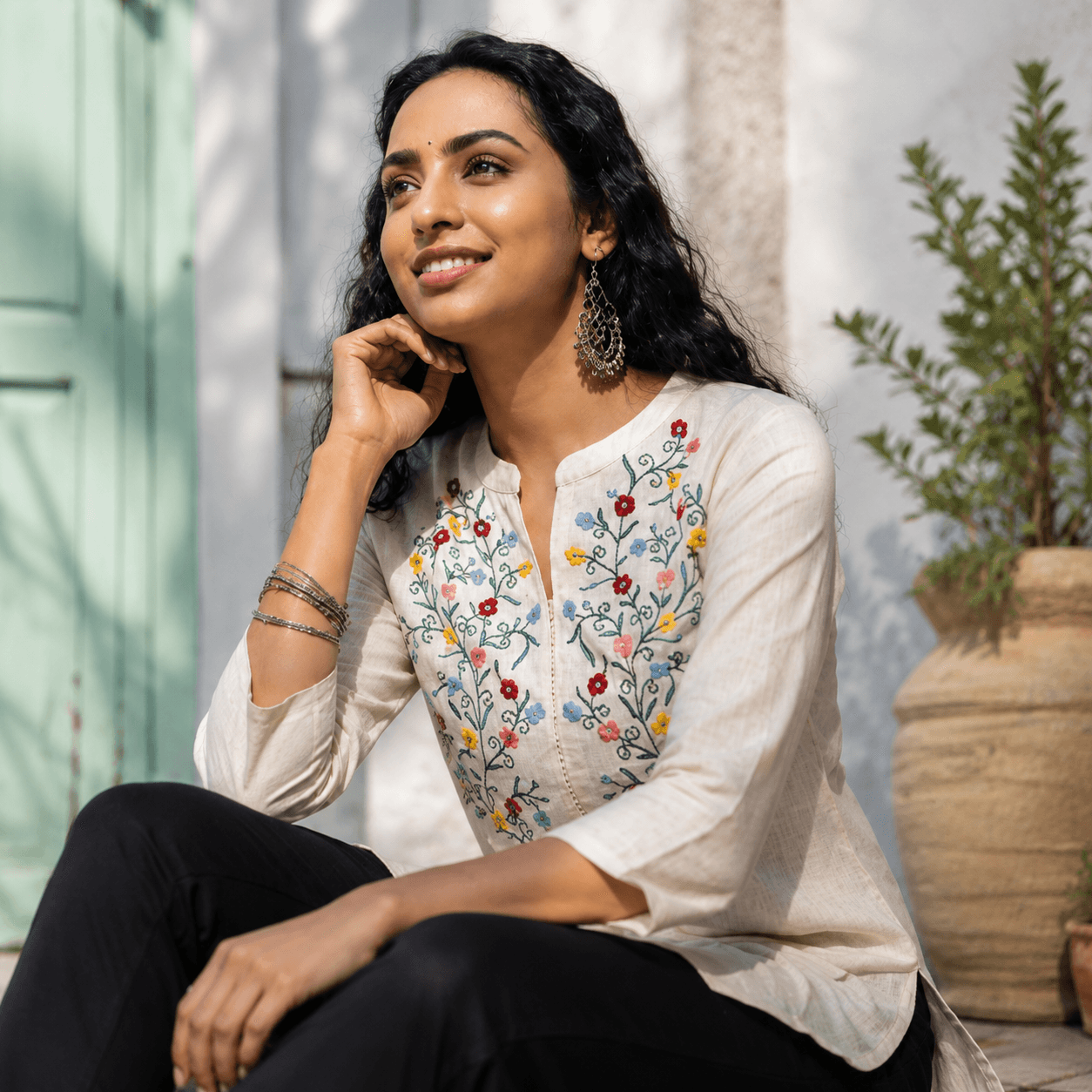 Ivory Flora Grace Top
