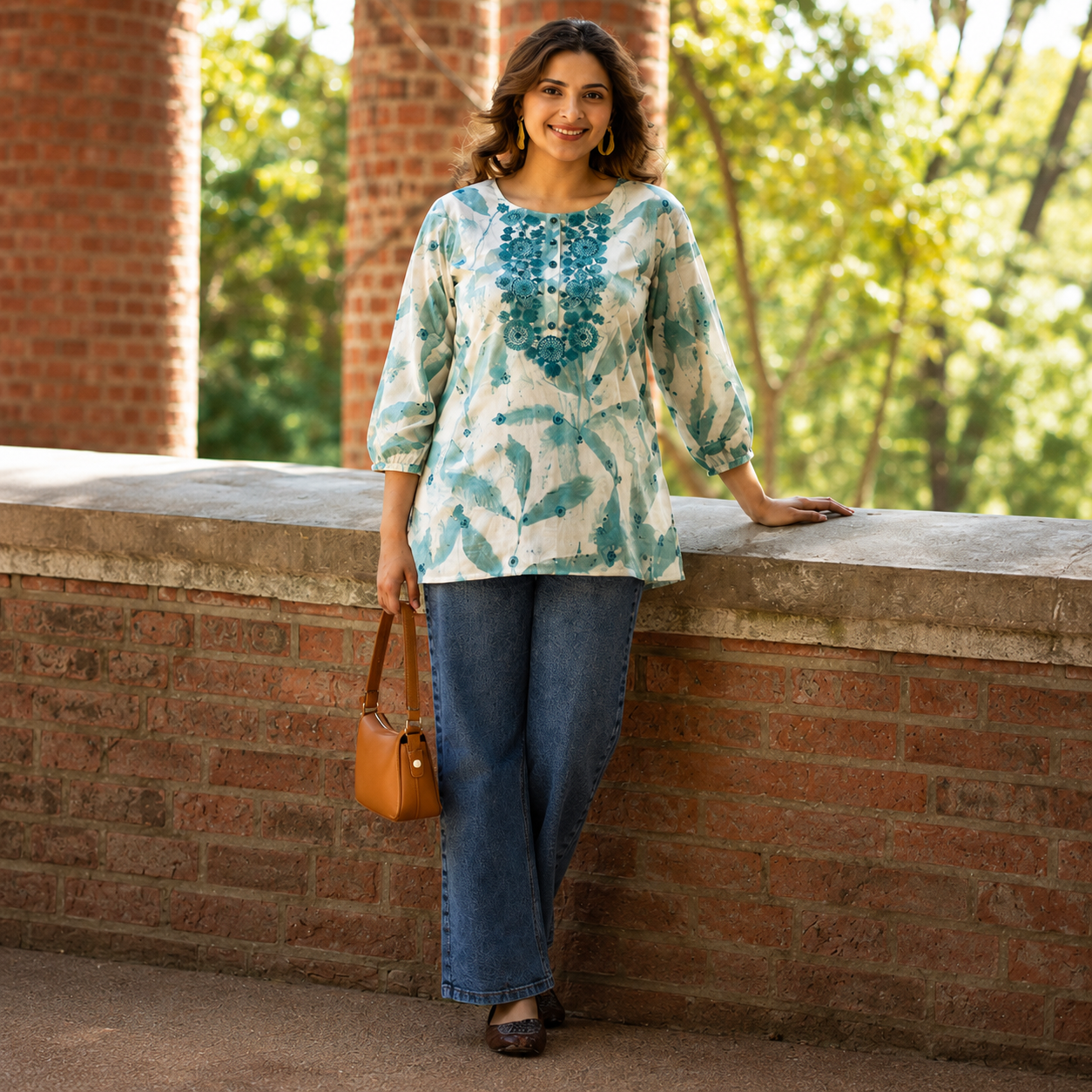 Blue Meadow Printed Tunic