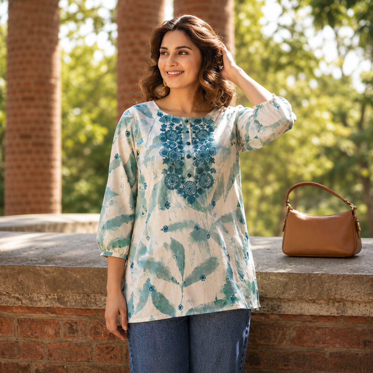 Blue Meadow Printed Tunic