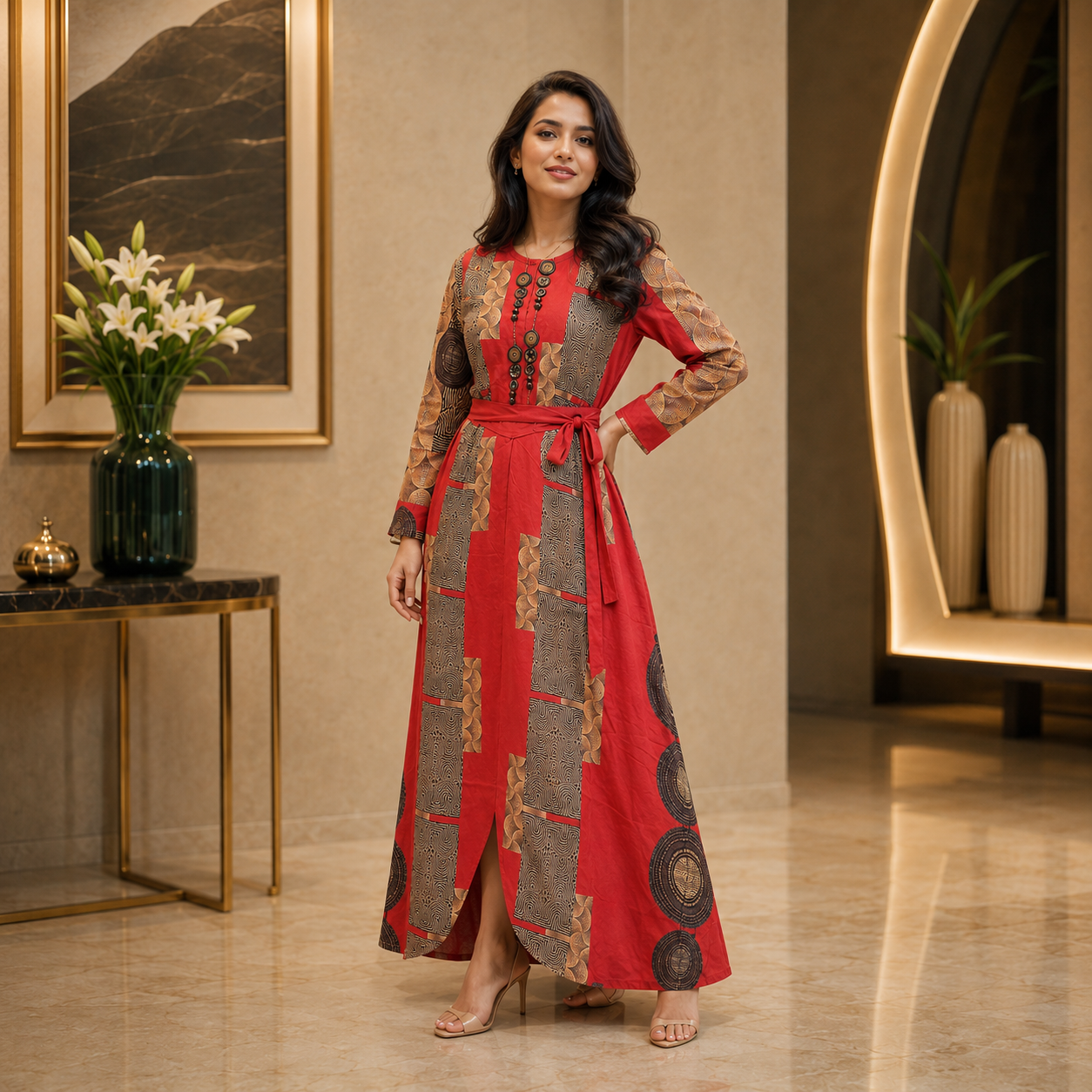 Crimson Royale Maxi Dress
