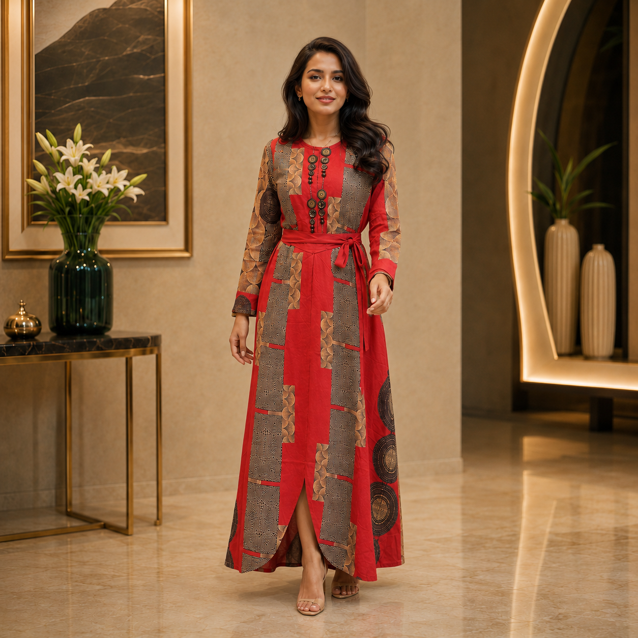 Crimson Royale Maxi Dress