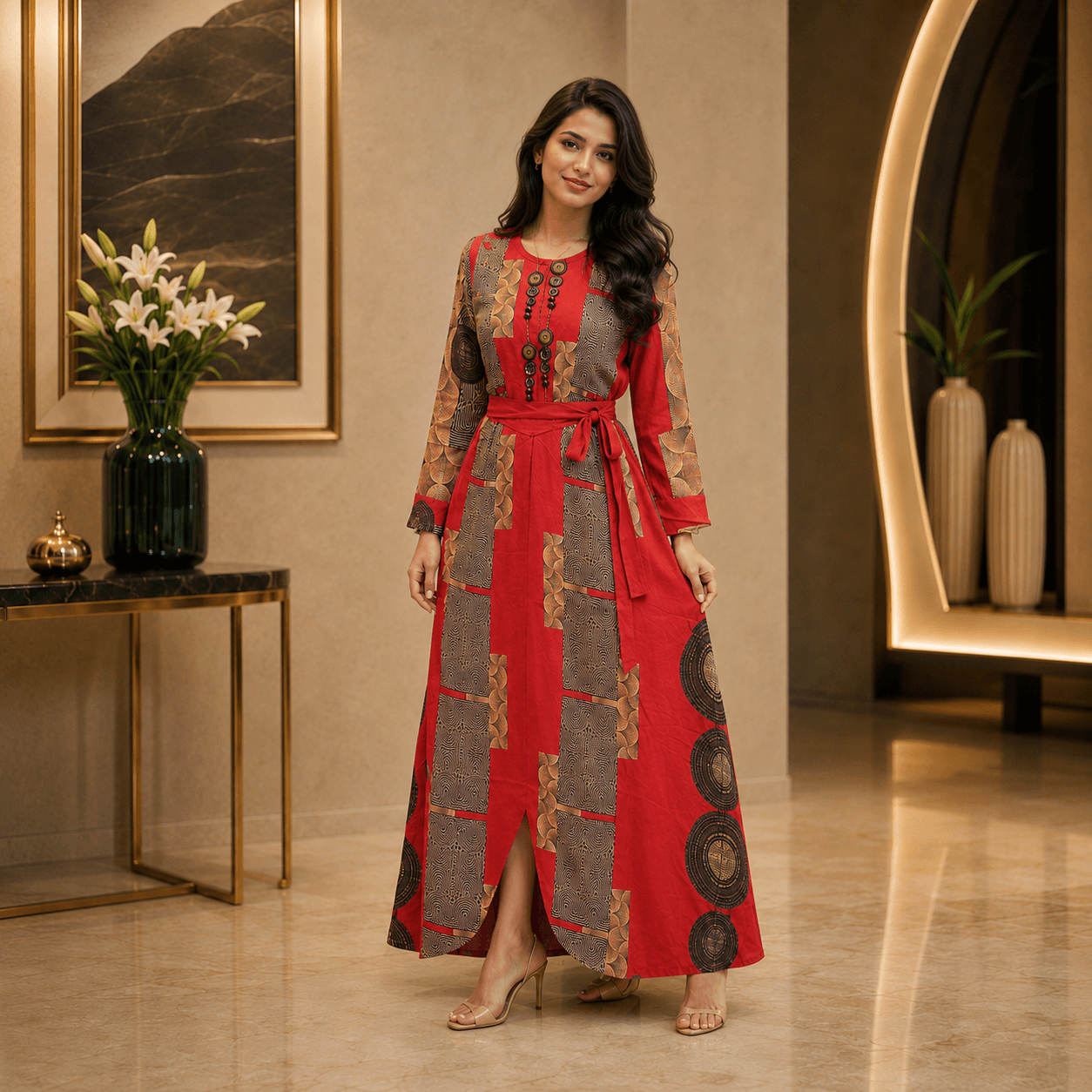 Crimson Royale Maxi Dress