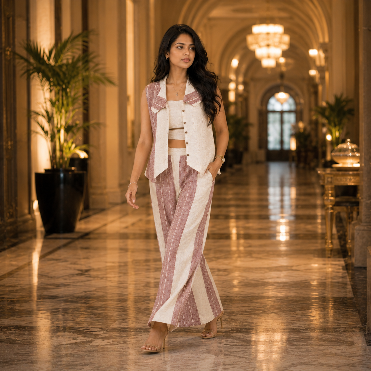 Blush Elegance Vest Co-Ord