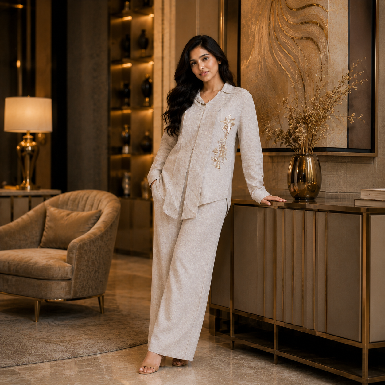 Ivory Luxe Linen Co-Ord Set