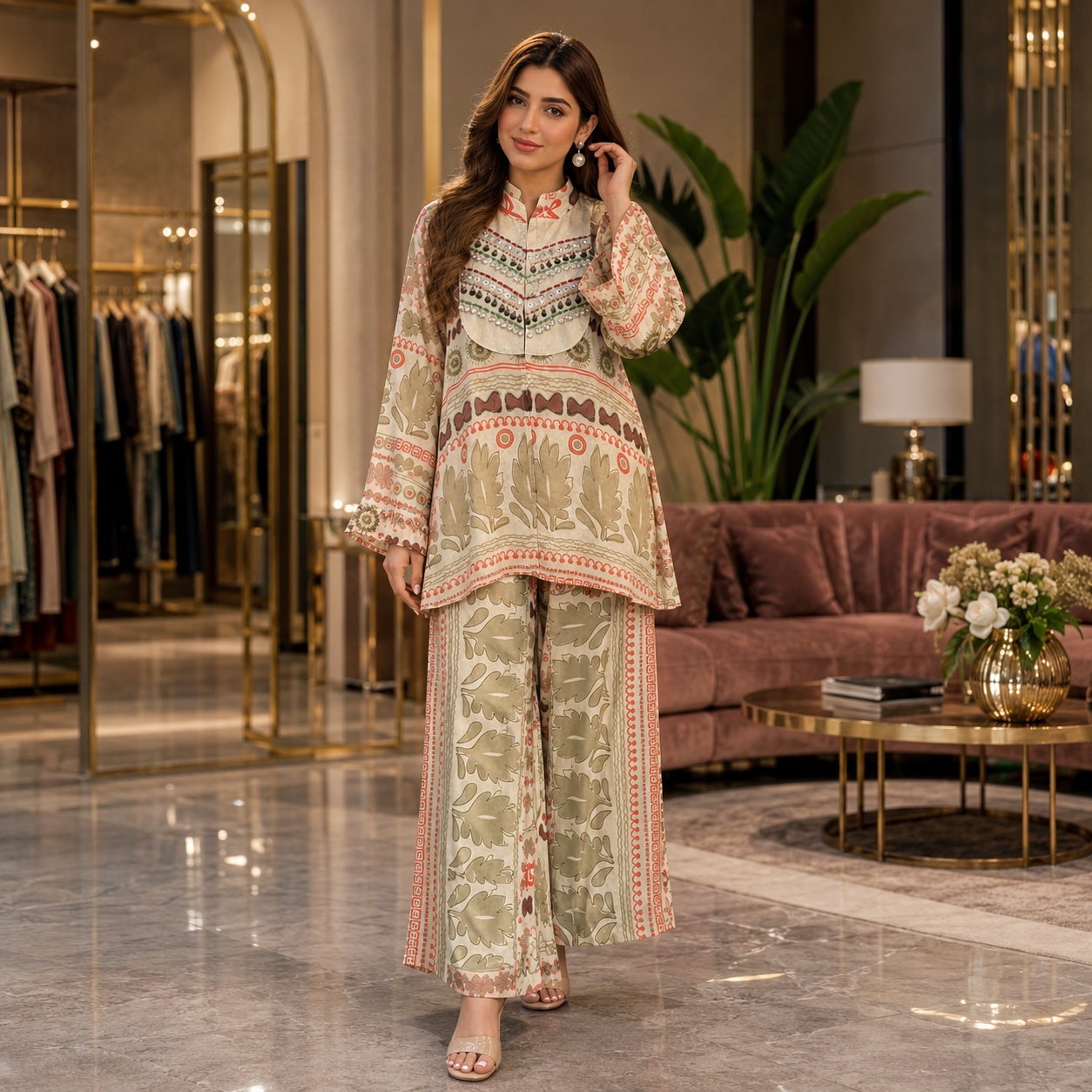 Beige Artisan Statement Set