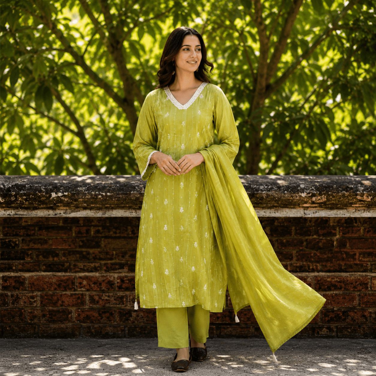 Green Bloom Classic Kurta Set