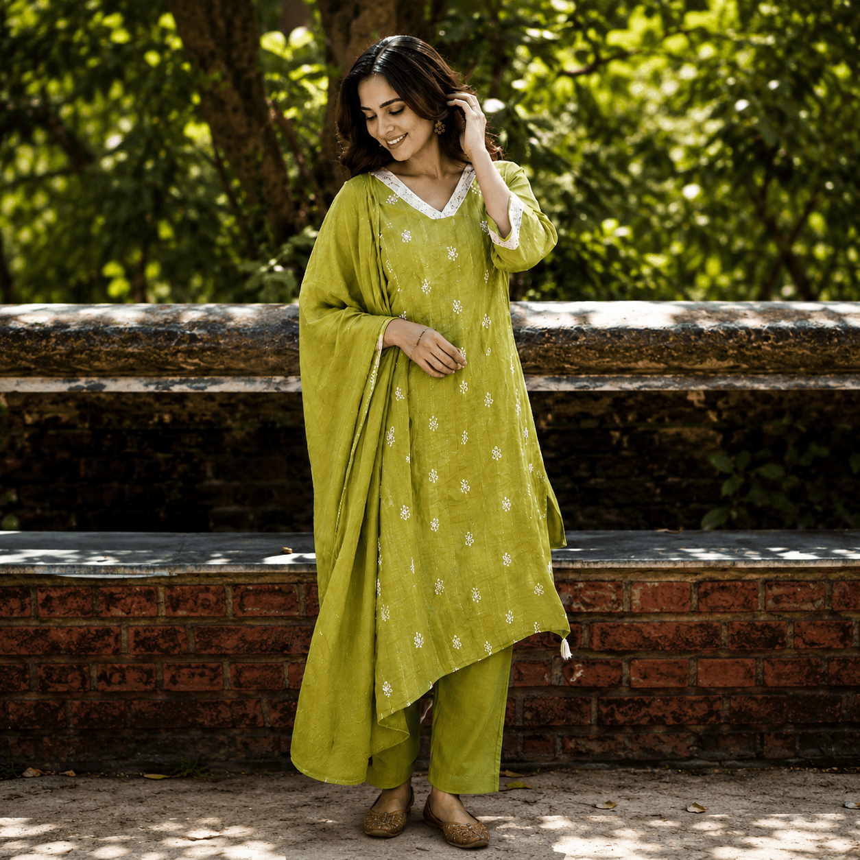 Green Bloom Classic Kurta Set