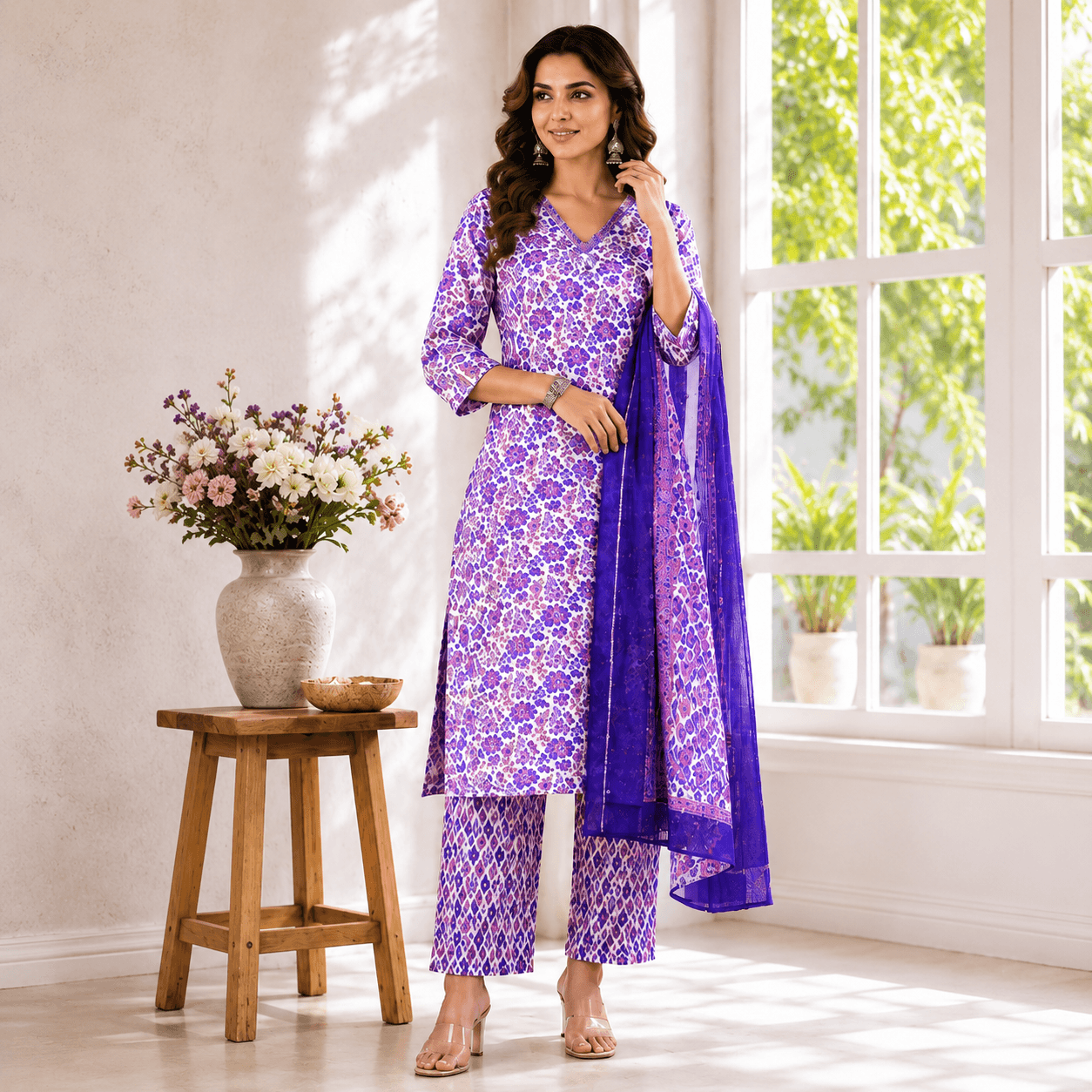 Purple Petal Luxe Kurta Set