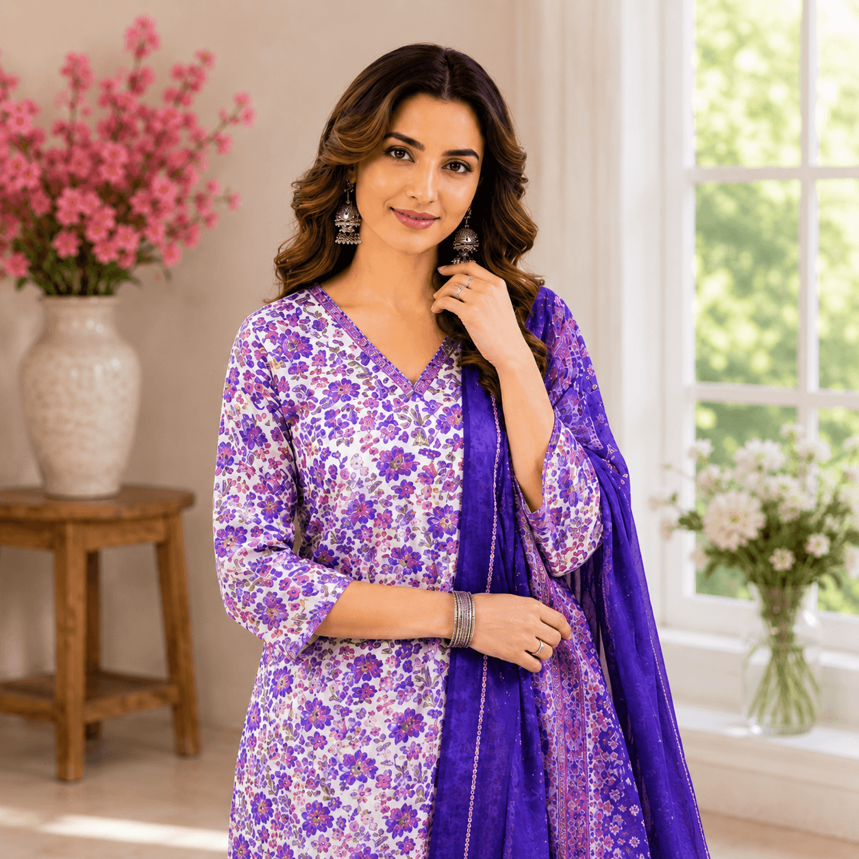 Purple Petal Luxe Kurta Set