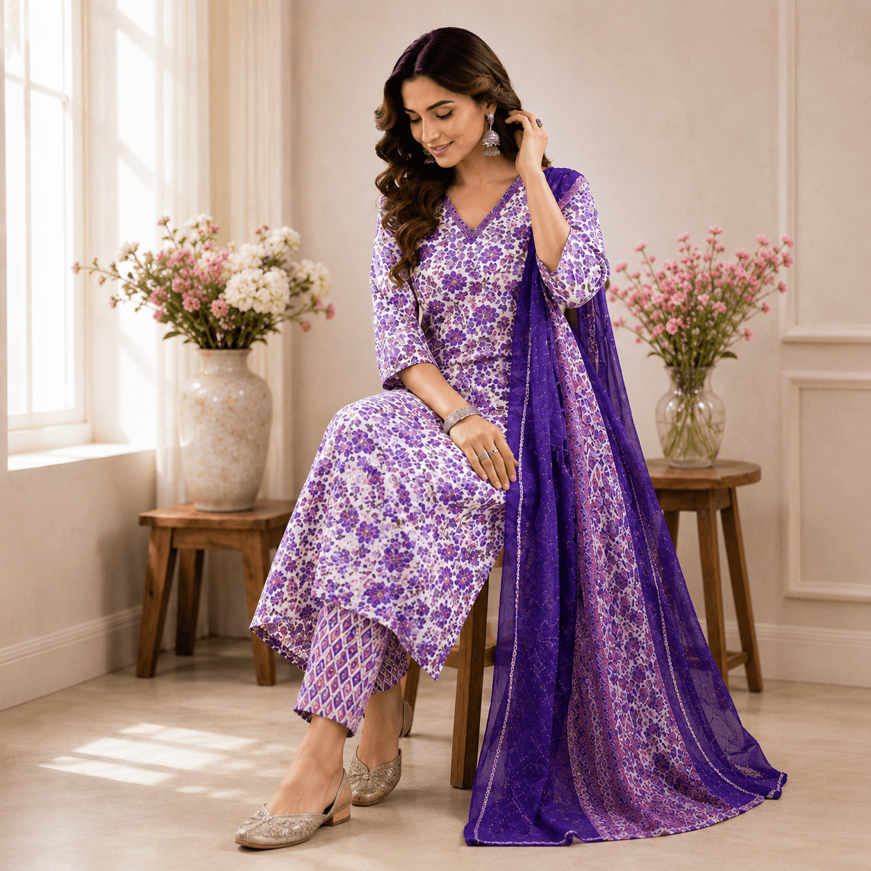 Purple Petal Luxe Kurta Set