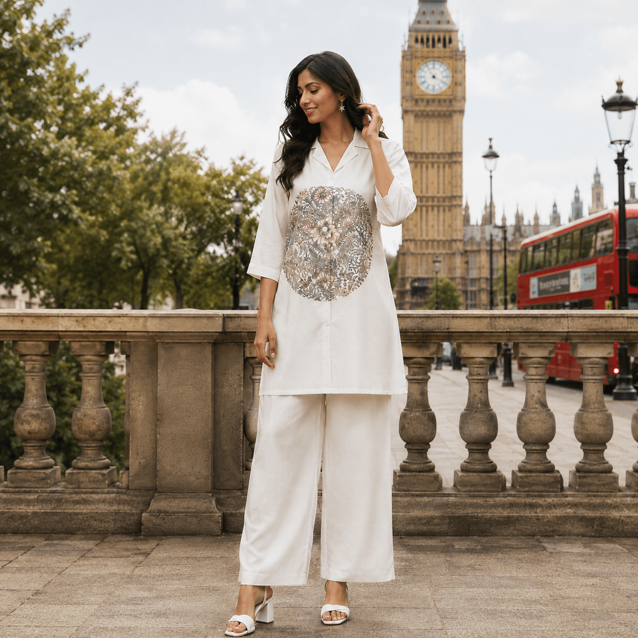 Ivory Majesty Printed Co-Ord Set