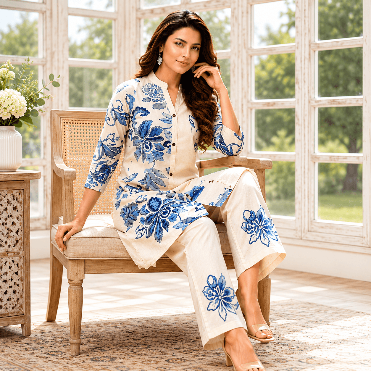 Ivory Blossom Luxe Co-Ord Set