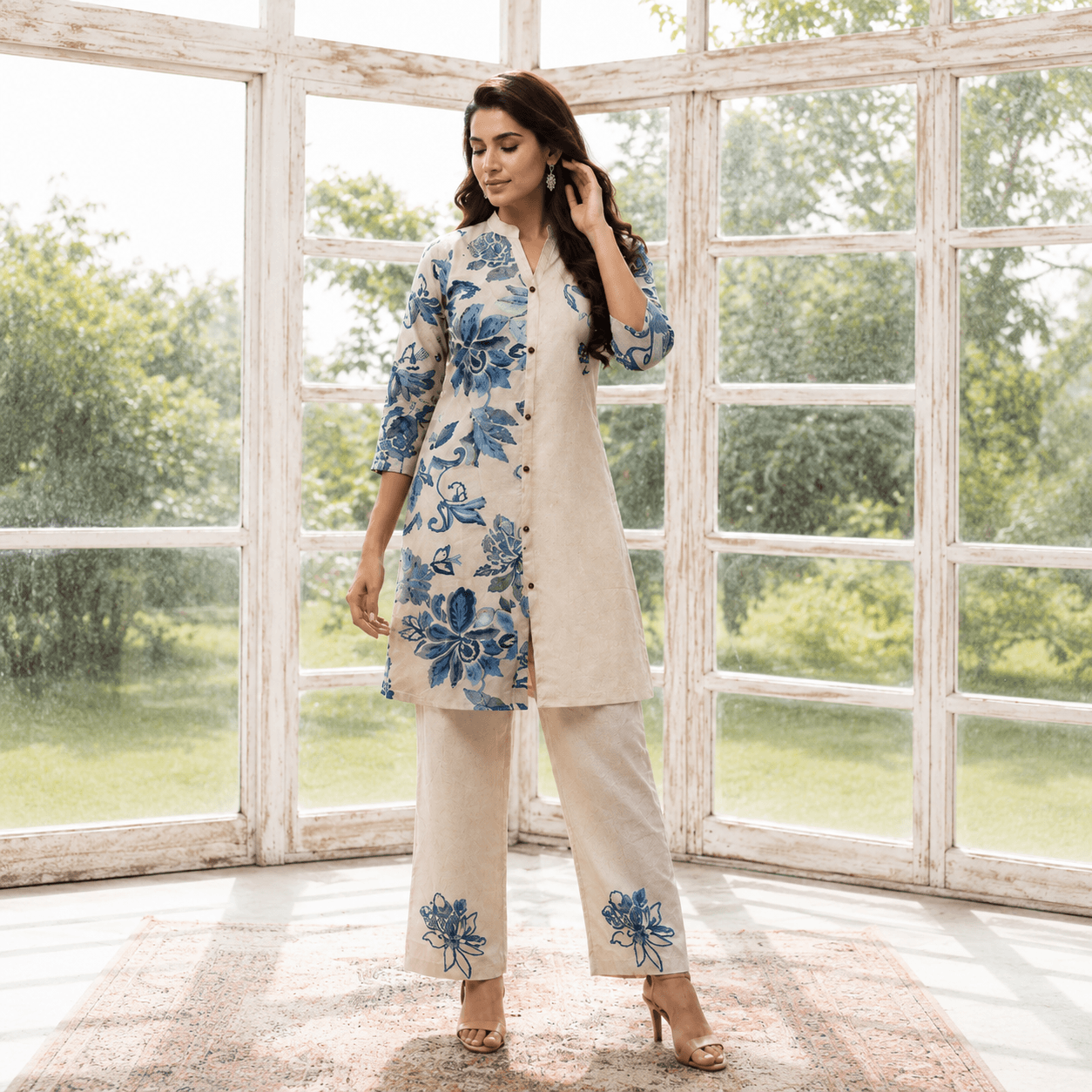 Ivory Blossom Luxe Co-Ord Set