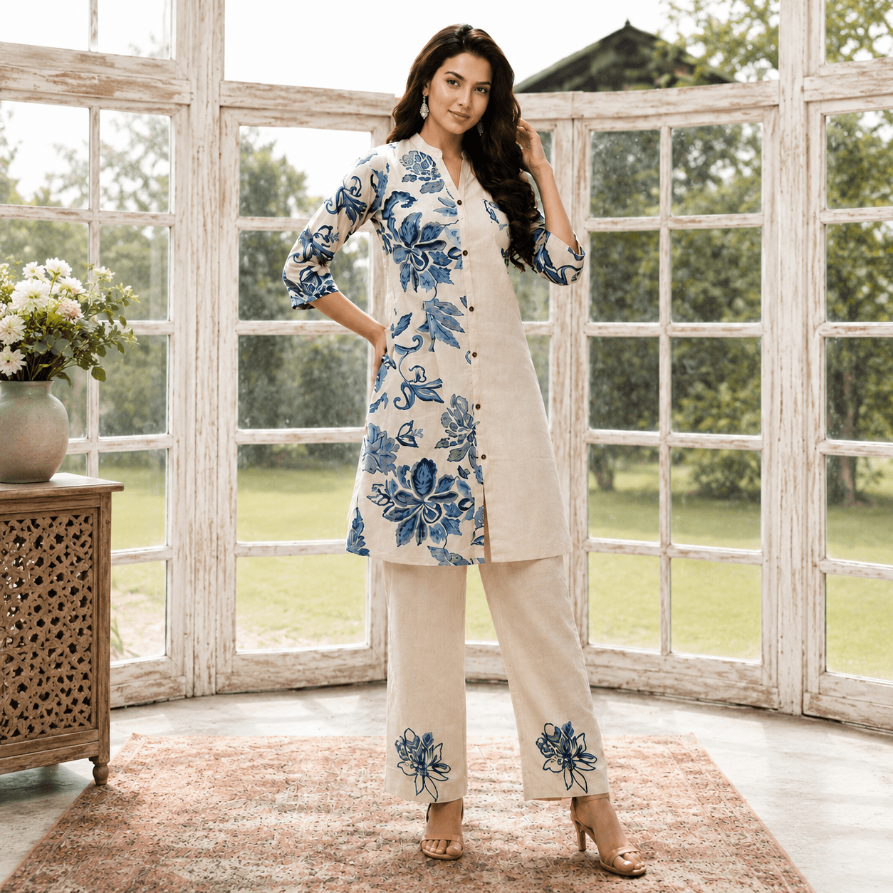 Ivory Blossom Luxe Co-Ord Set