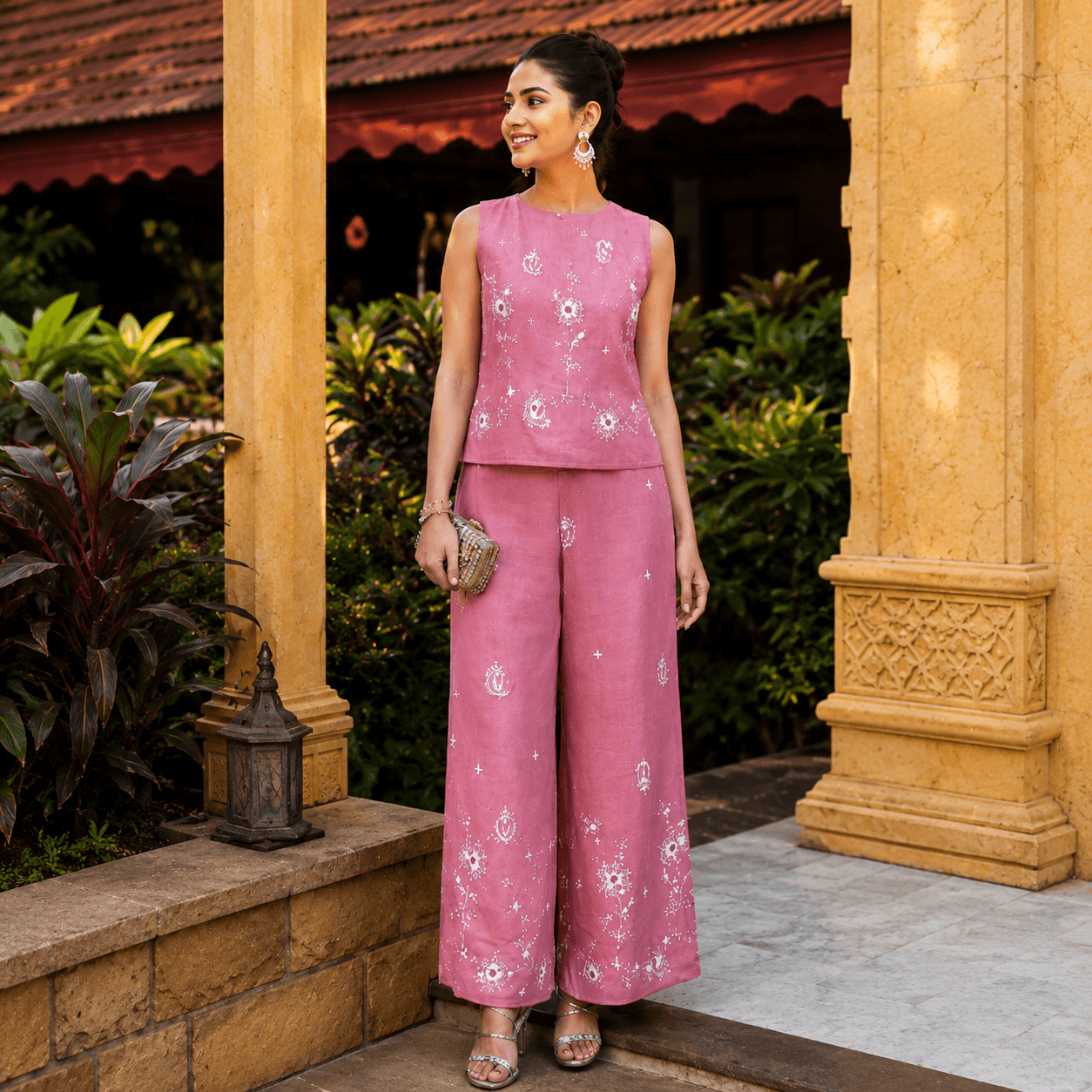 Blush Bloom Embroidered Co-Ord Set