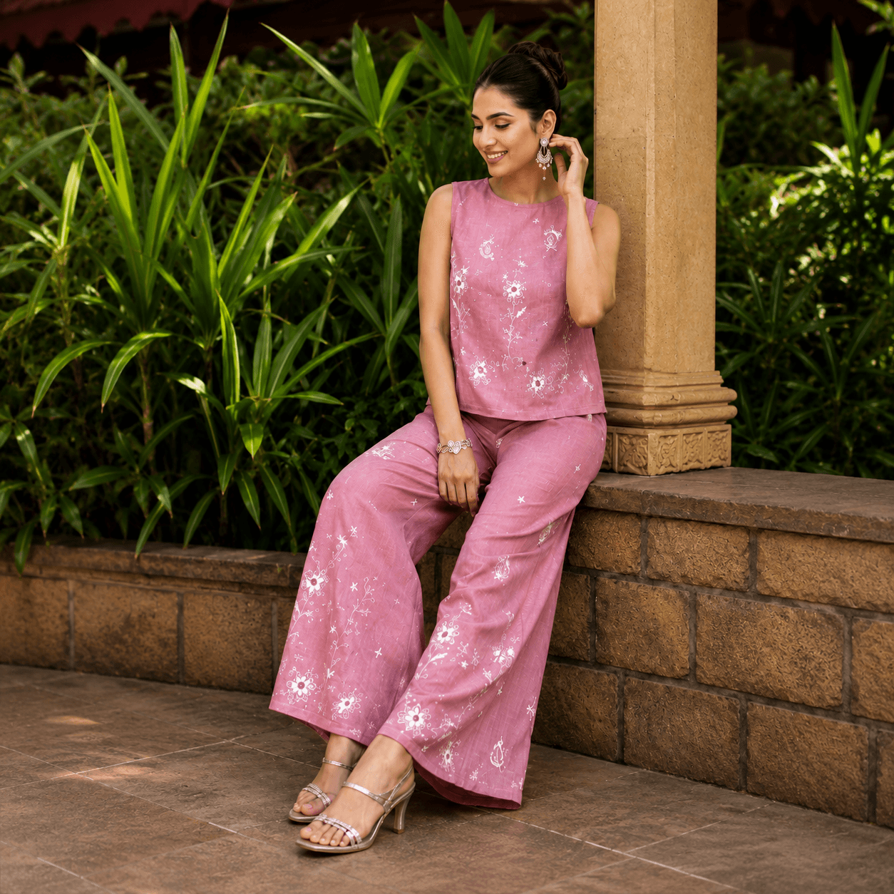 Blush Bloom Embroidered Co-Ord Set
