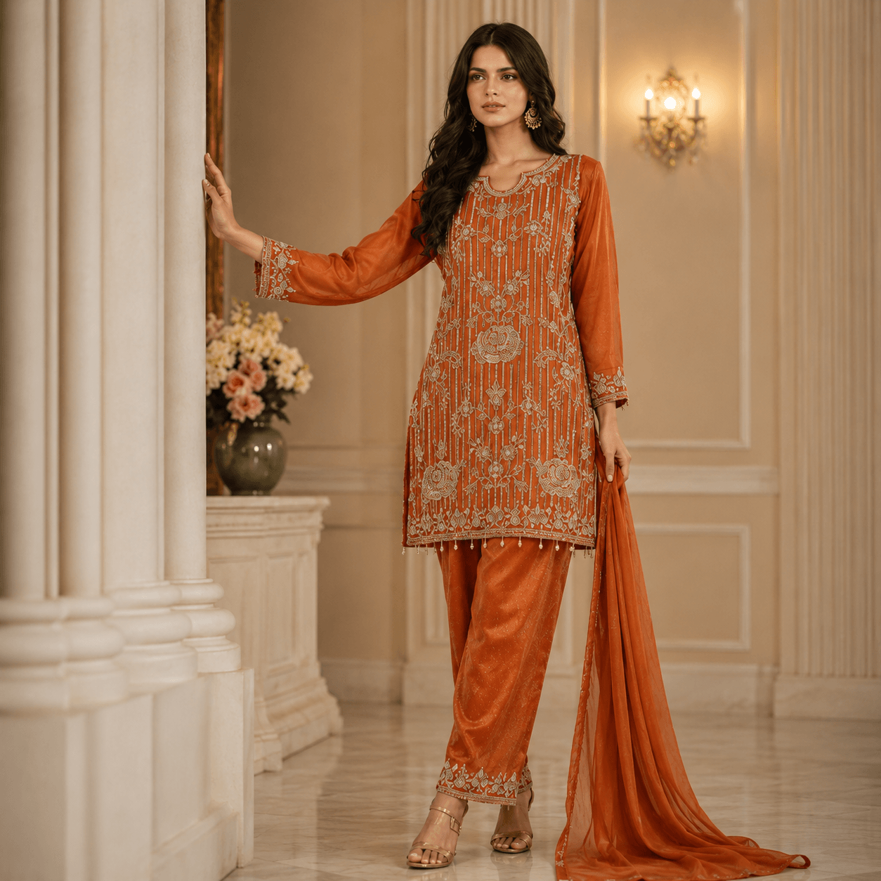 Amber Royale Embroidered Suit Set