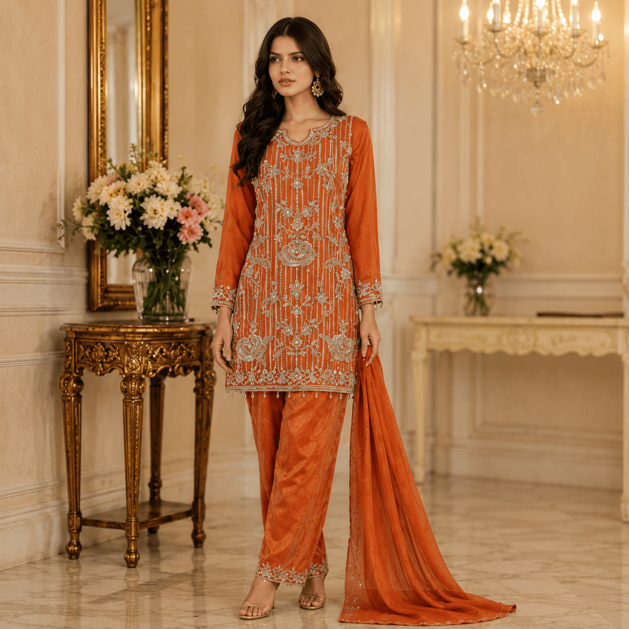 Amber Royale Embroidered Suit Set