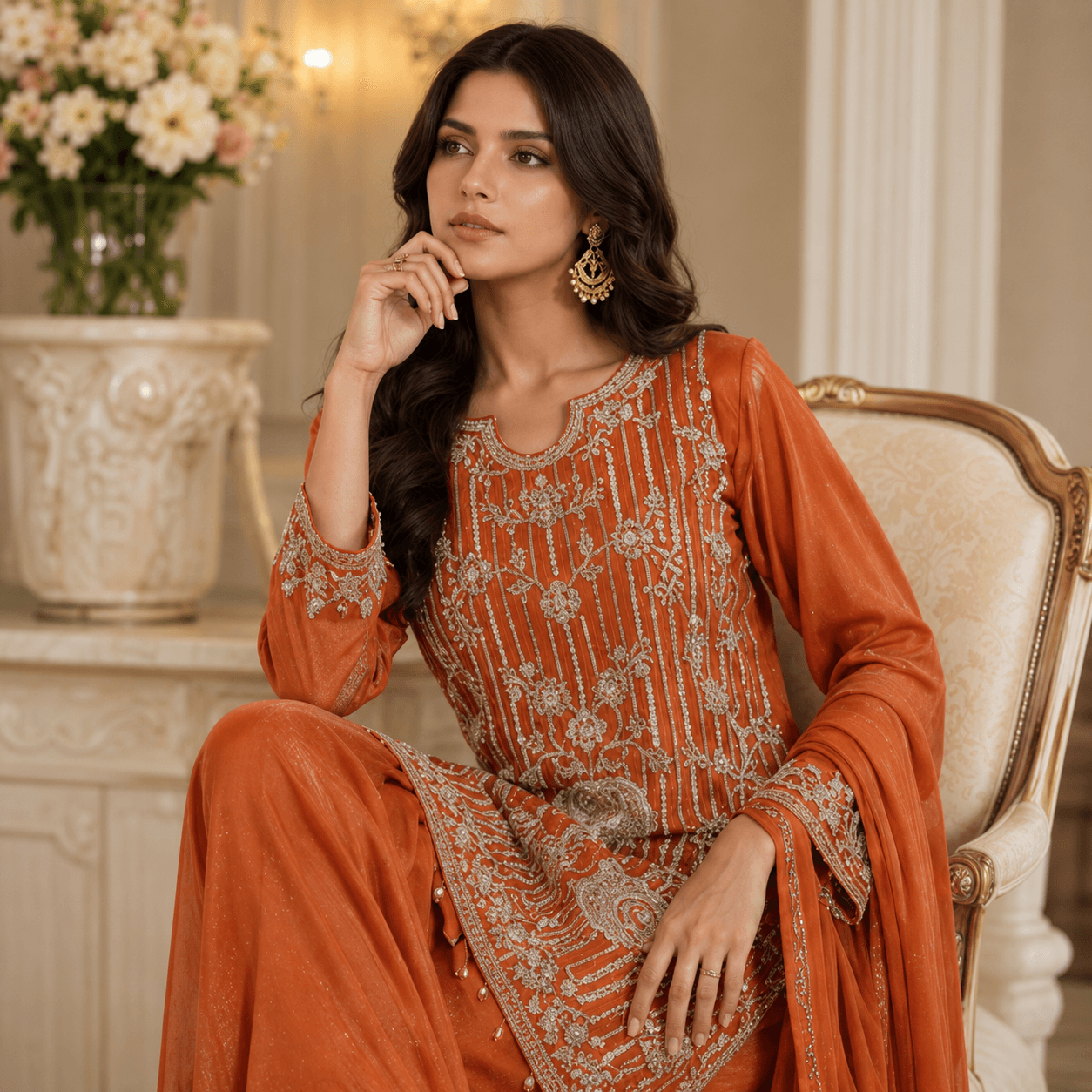 Amber Royale Embroidered Suit Set