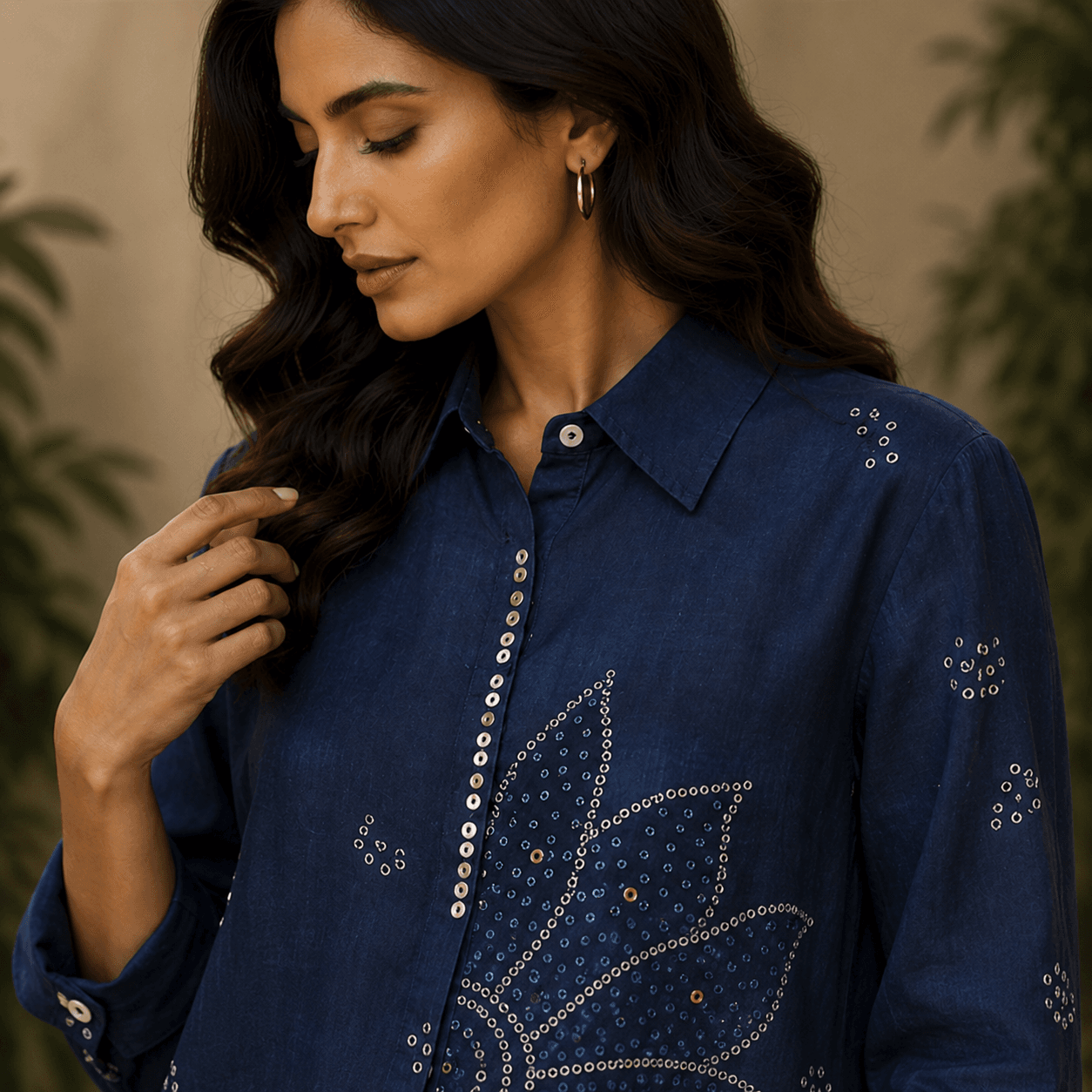 Royal Indigo Floral Shirt
