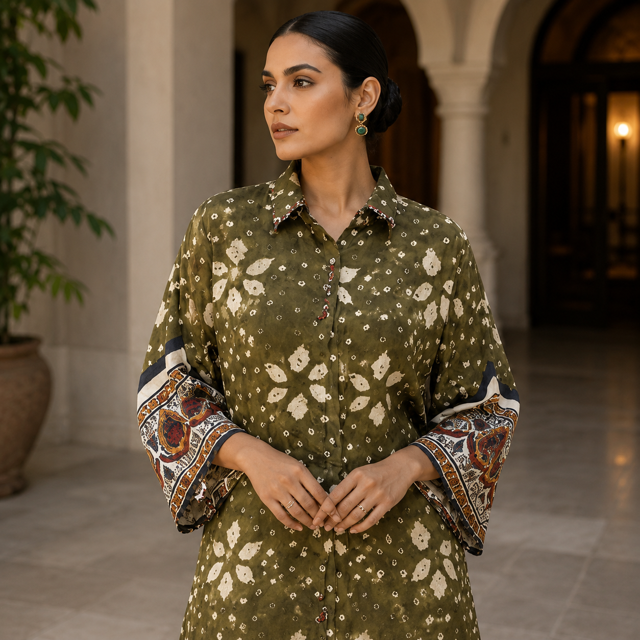 Sage Mosaic Luxe Shirt