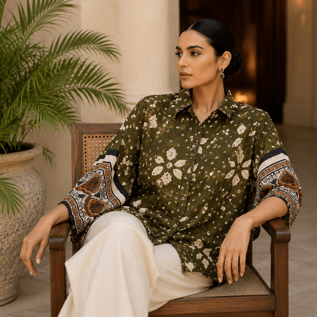 Sage Mosaic Luxe Shirt