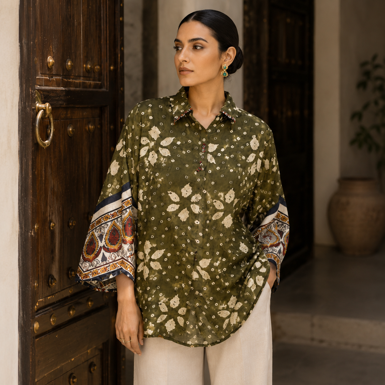 Sage Mosaic Luxe Shirt
