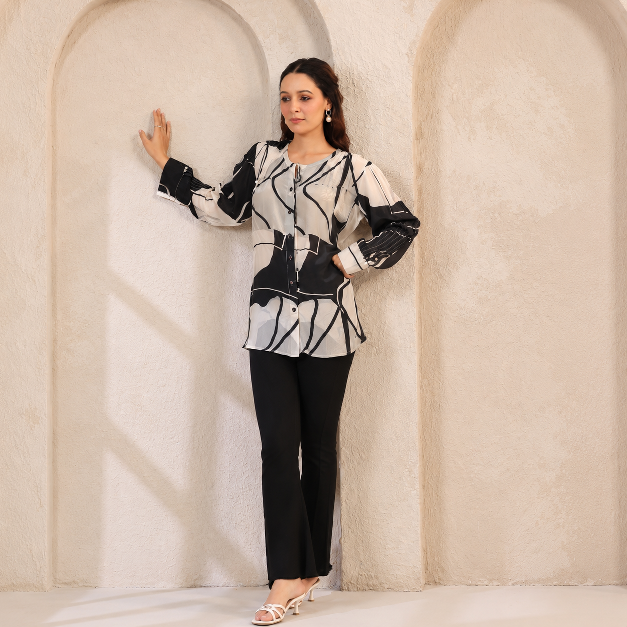 Ivory Noir Luxe Shirt