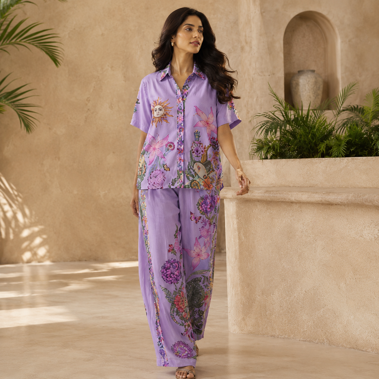 Purple Flora Co-Ord Set