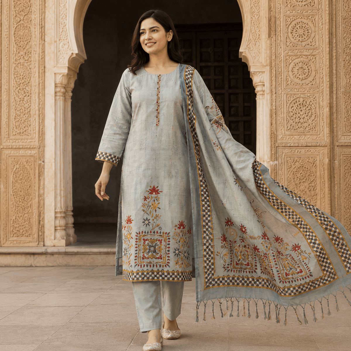 Heritage Floral Dupatta Set