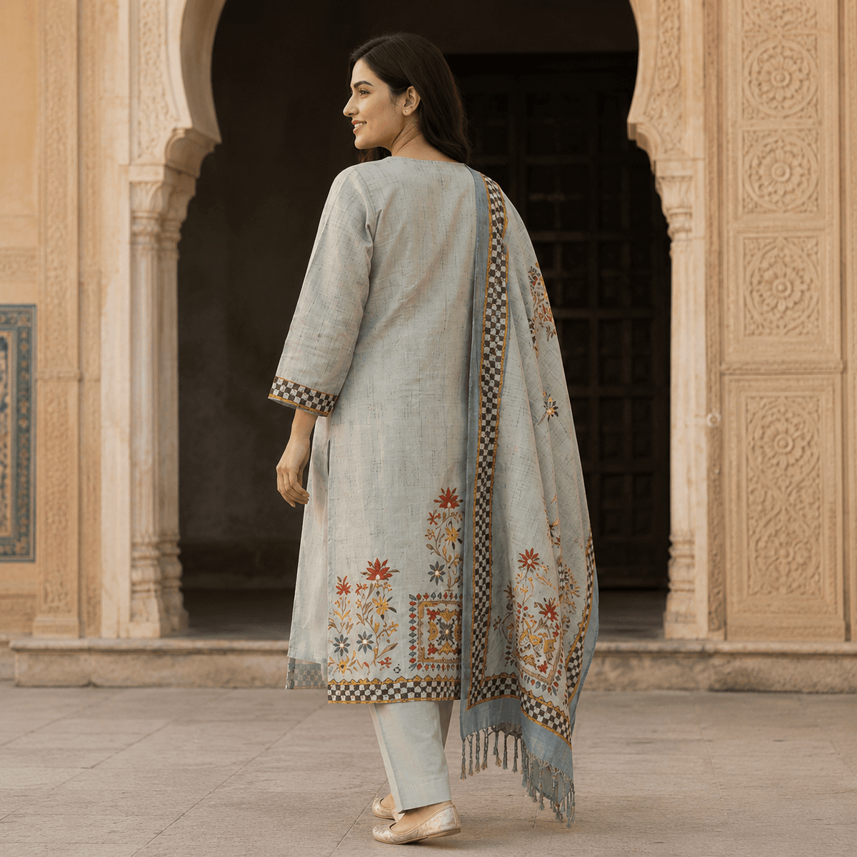 Heritage Floral Dupatta Set