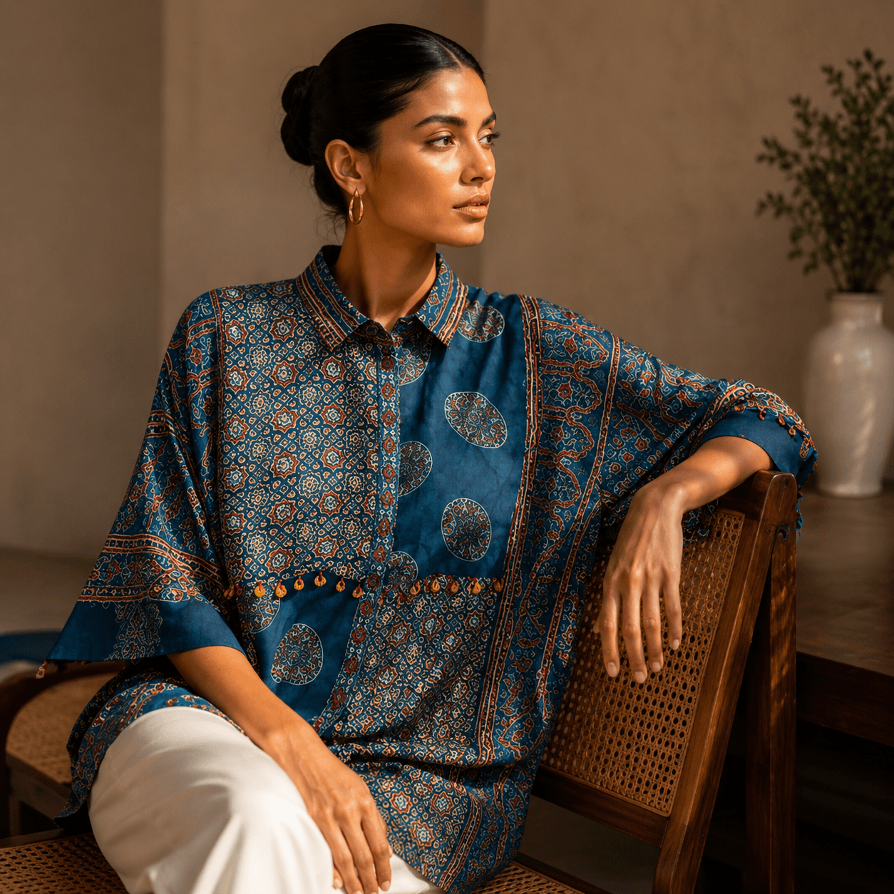 Azure Blue Heritage Designer Statement Shirt