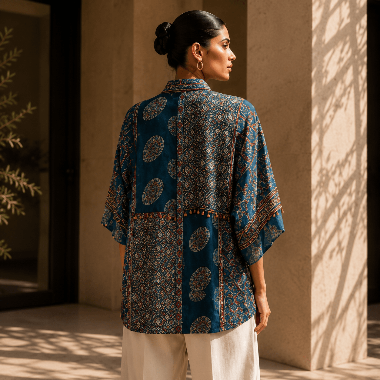 Azure Blue Heritage Designer Statement Shirt