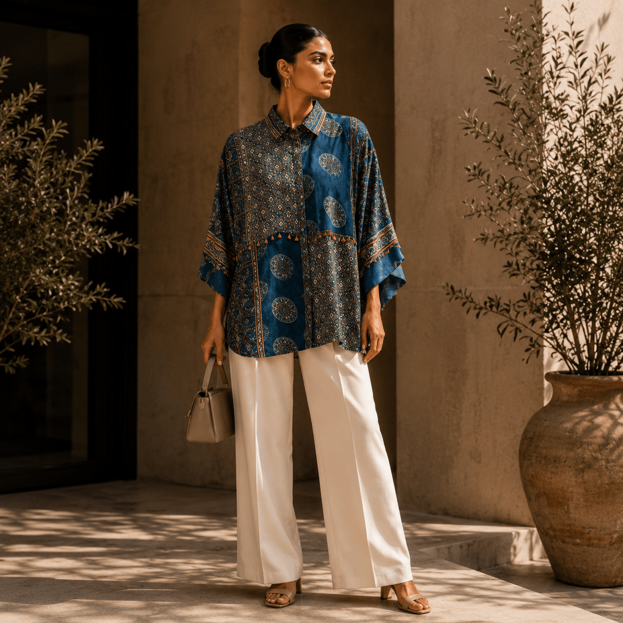 Azure Blue Heritage Designer Statement Shirt