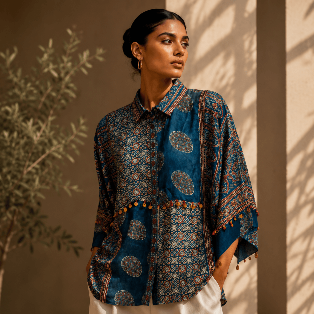Azure Blue Heritage Designer Statement Shirt
