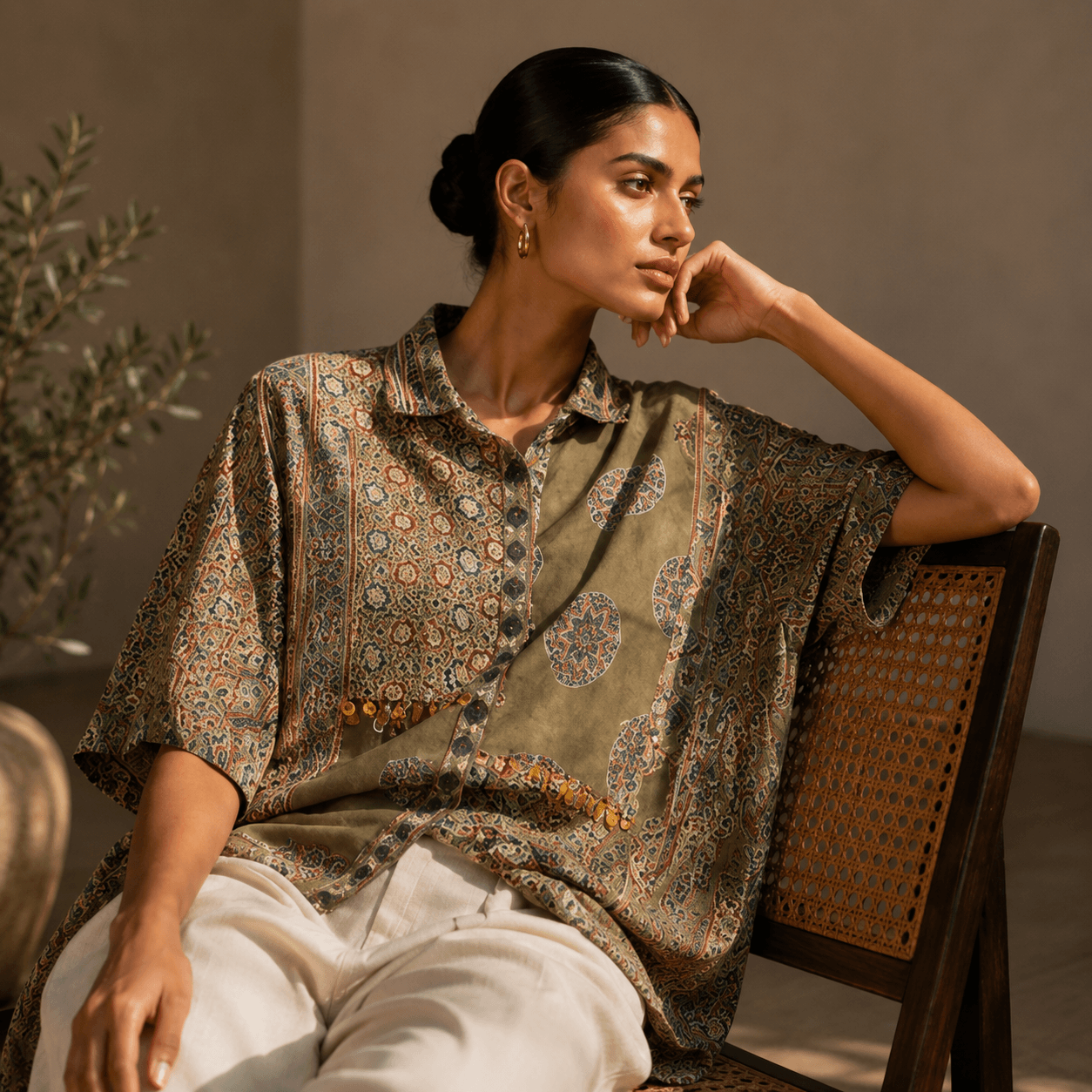 Olive Zareen Heritage Shirt