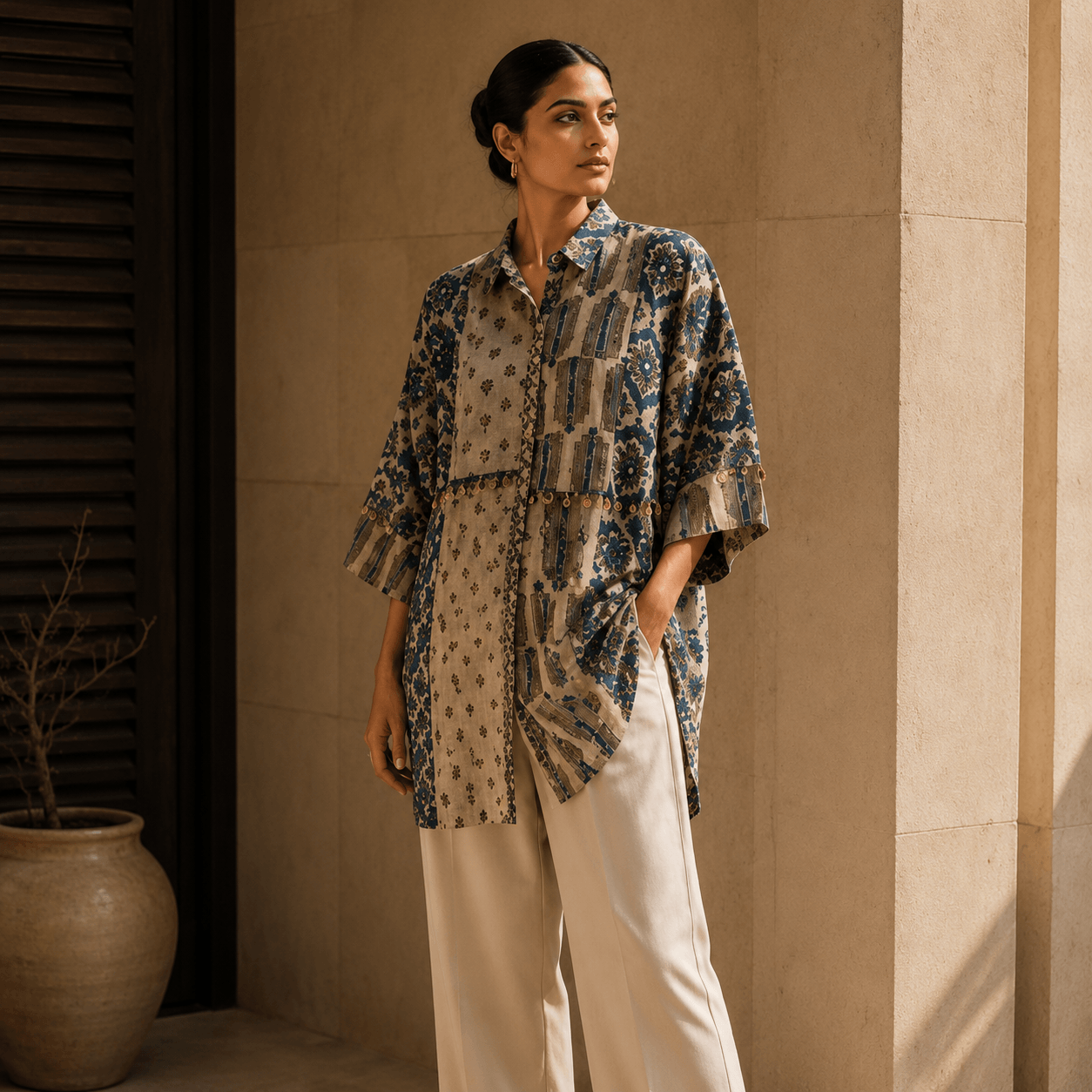 Sapphire Heritage Luxe Statement Shirt