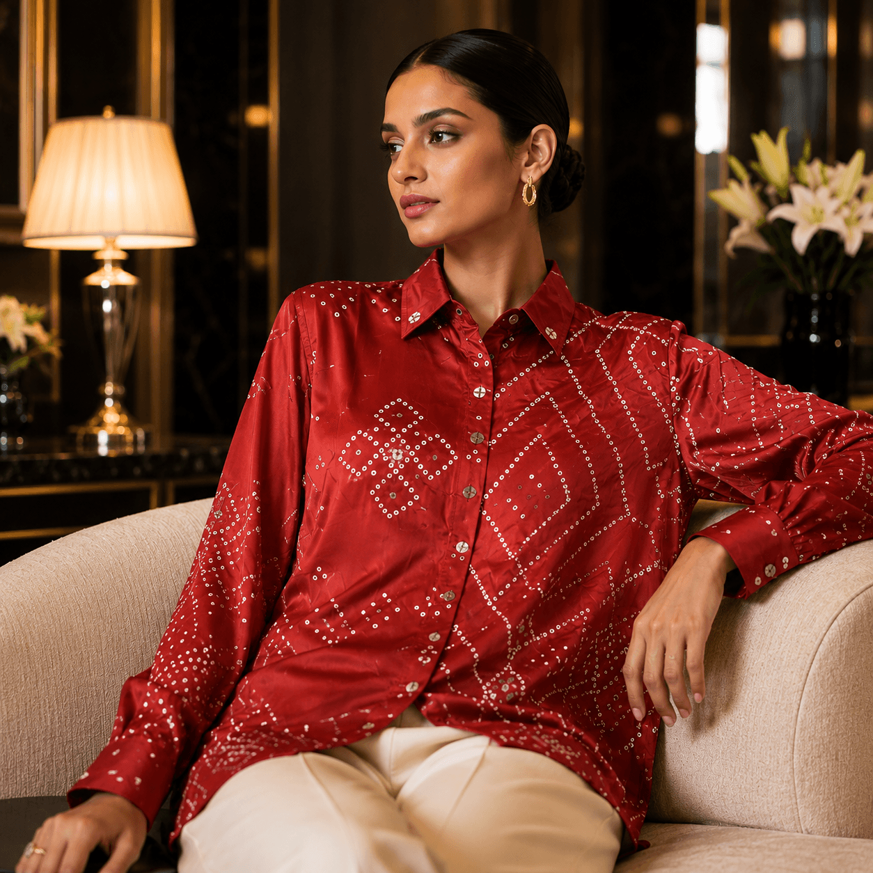 Ruby Satin Luxe Statement Shirt