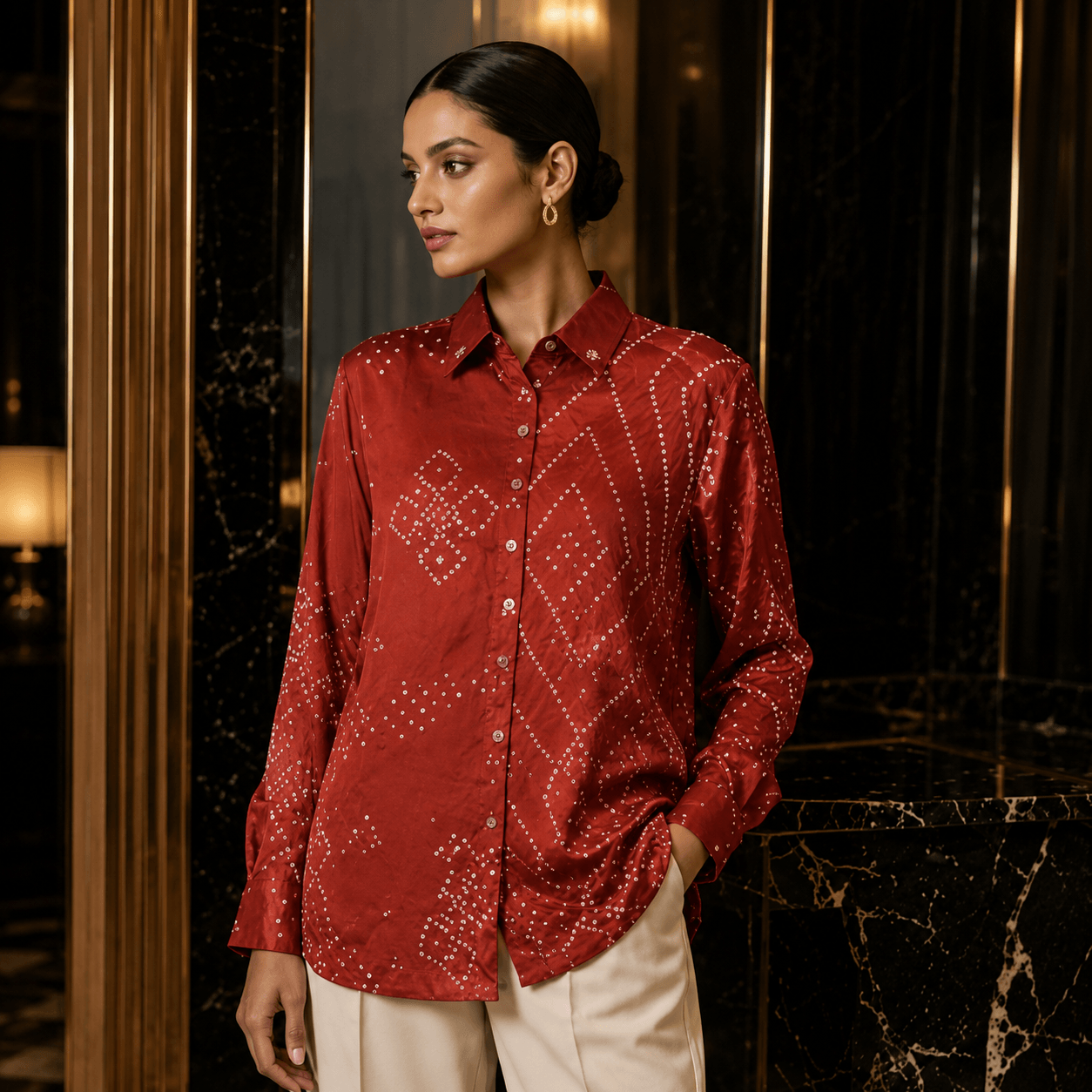 Ruby Satin Luxe Statement Shirt