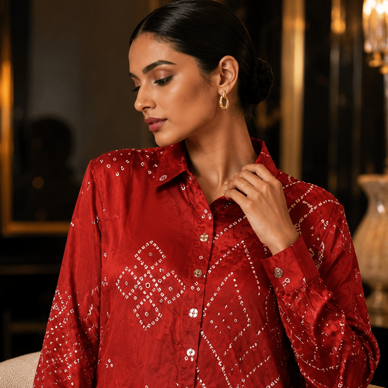 Ruby Satin Luxe Statement Shirt