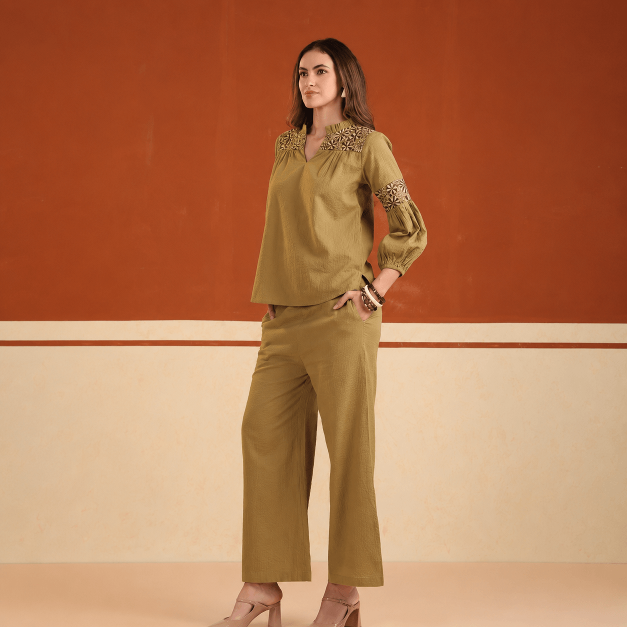 Olive Noor Luxe Co-ord Set