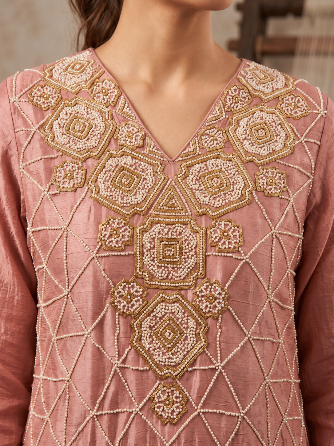 Blush Rose Embroidered Sharara Set