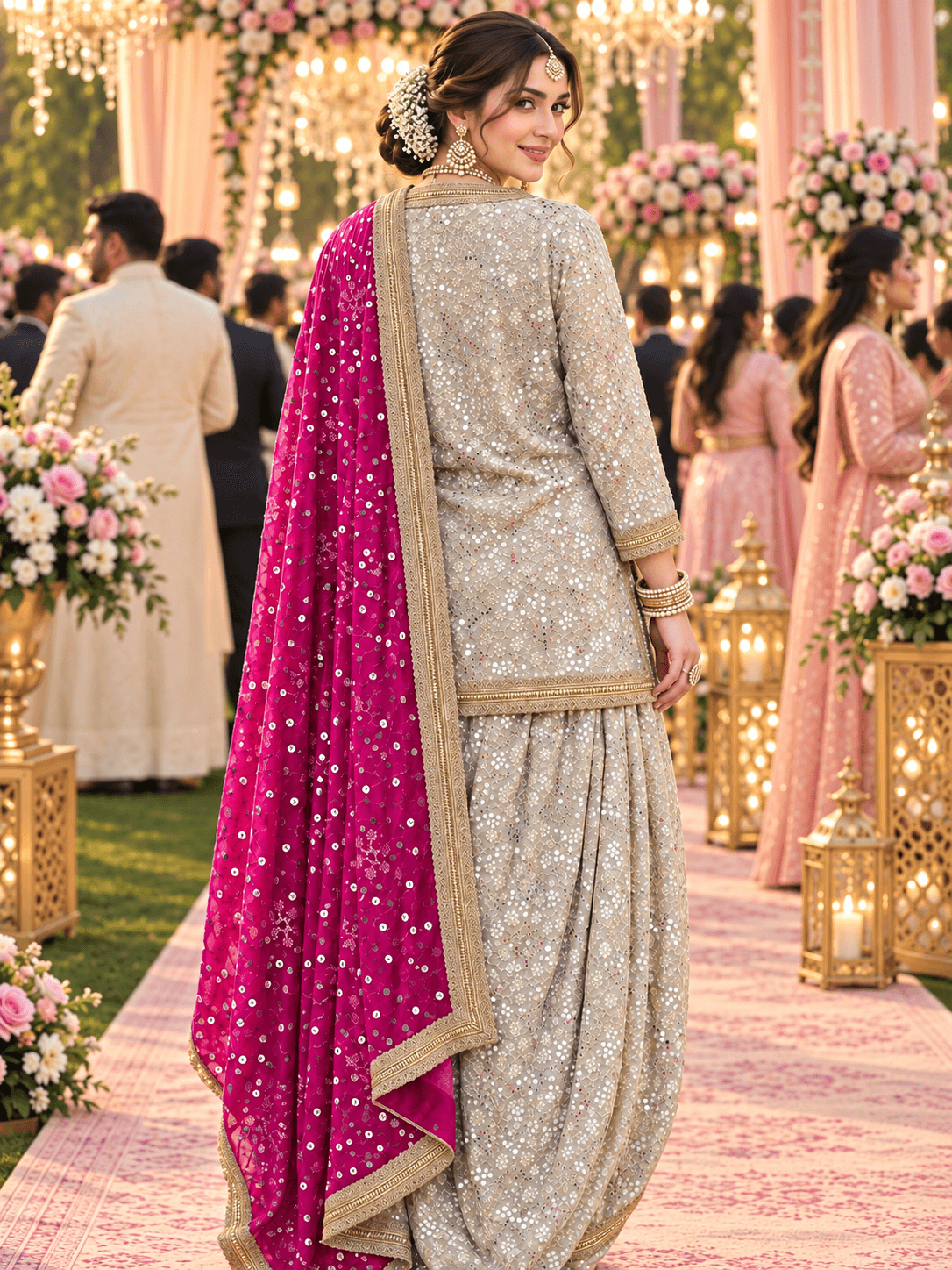 Ivory Embellished Lungi Set