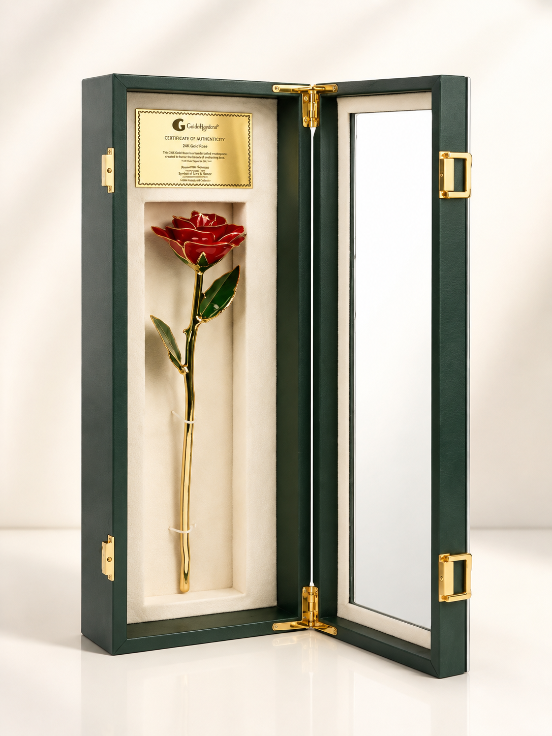 24k Gold Red Rose – in Luxury window pane gift case