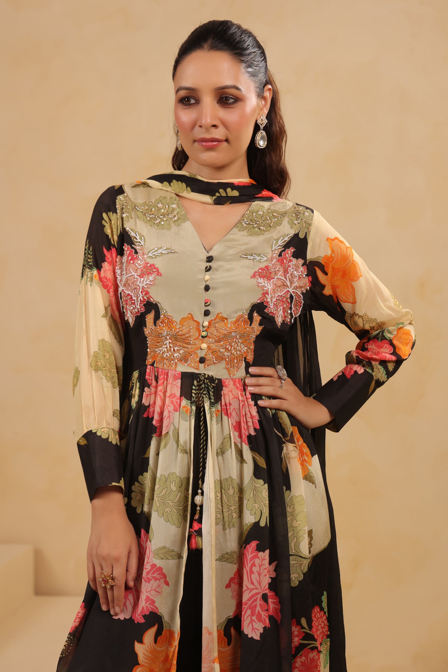 Midnight Bloom Anarkali